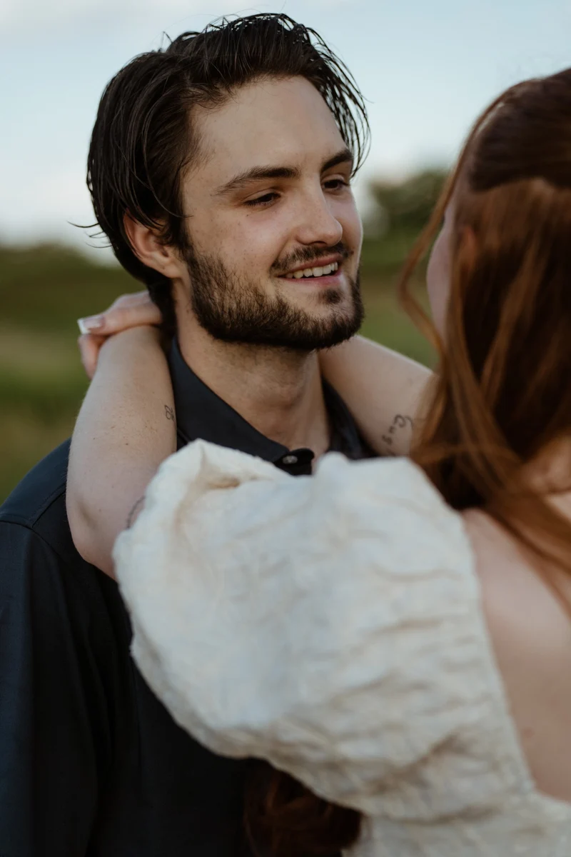 Abby hugging Collin as he smiles